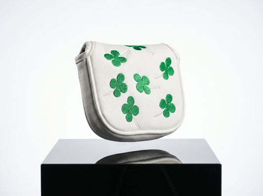 Lucky Clover Mallet Putter Head Cover – Magnetic PU Leather Golf Cover