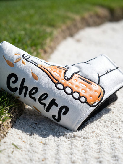 “Cheers” Blade Putter Head Cover – Magnetic PU Leather Golf Cover