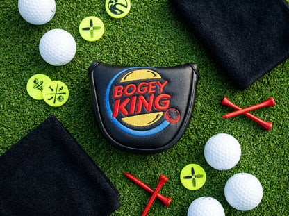 “Bogey King” Mallet Putter Head Cover – Magnetic PU Leather Golf Cover