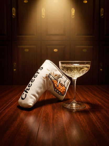 “Cheers” Blade Putter Head Cover – Magnetic PU Leather Golf Cover